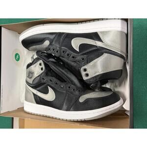 Women’s Air Jordan 1 Retro Black and Silver Sneakers